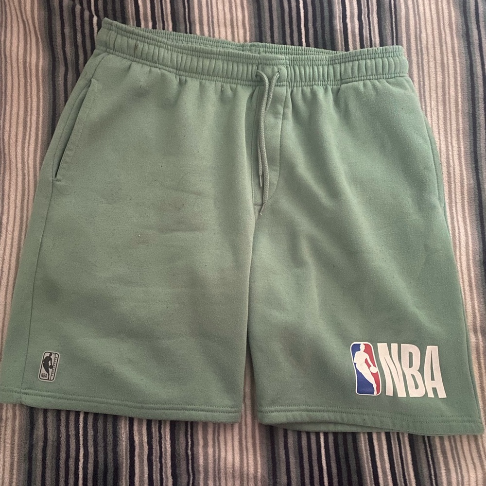 NBA Green Athletic Shorts with Team Logo